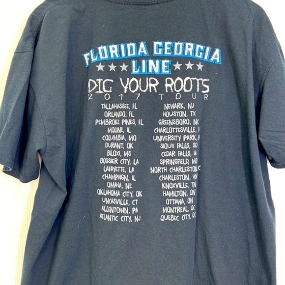 Gildan - 2017 Florida Georgia Line Dig Your Roots Tour T Shirt Size XXL - Picture 10 of 10